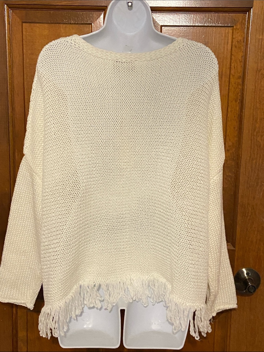 Laurie Felt Baja Sweater with Fringe Hem Detail Size XS/S - Picture 6 of 12